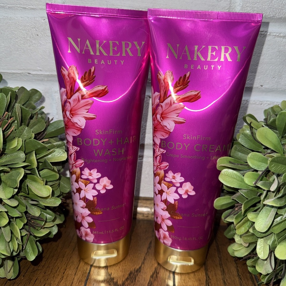 Nakery Beauty SkinFirm Body Wash & Body Cream Duo-Cabana Sunset | 11.5/8.5 fl oz